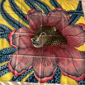 Hermes Hermes 100% Silk Carre 90cm Twill Baobab Cat Leopard Scarf NWT and box